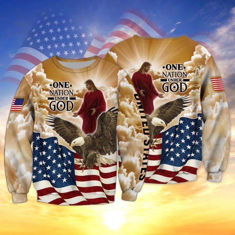 One nation under god eagle American flag 3d shirt hoodie (5) One nation under god eagle American flag 3d shirt hoodie 5