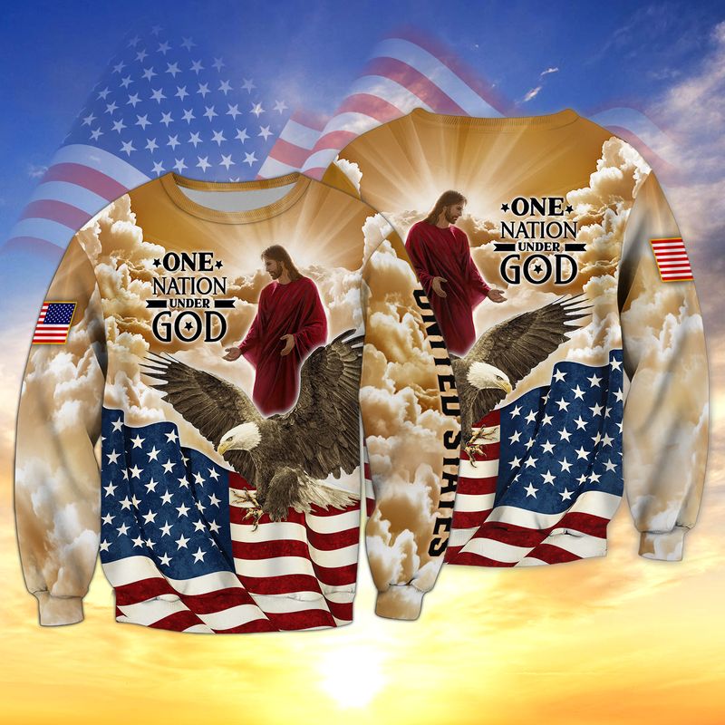 One nation under god eagle American flag 3d shirt hoodie 6 One nation under god eagle American flag 3d shirt hoodie 5
