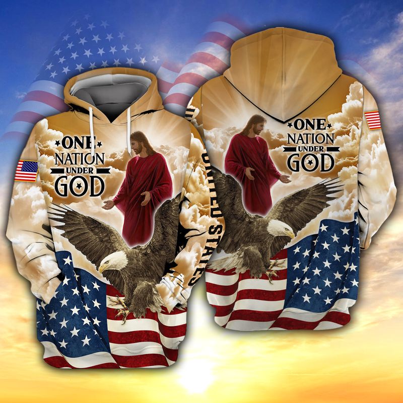 One nation under god eagle American flag 3d shirt hoodie 7 One nation under god eagle American flag 3d shirt hoodie 6