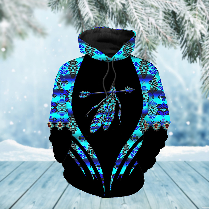 Pattern Feather Native American 3D Hoodie