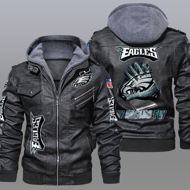 Philadelphia Eagles fly eagles fly 2d leather jacket