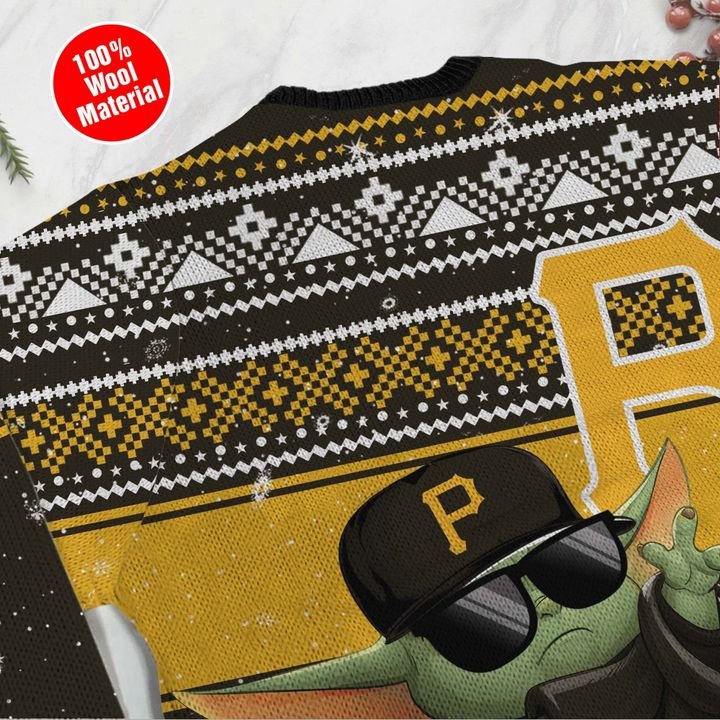 Pittsburgh Pirates Baby Yoda Ugly Christmas Sweater 4