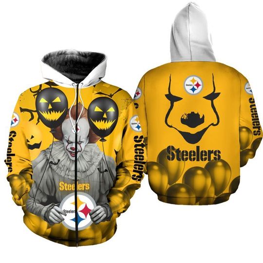 Pittsburgh ste pennywise the dancing clown it halloween 3d all over print hoodie 4 Pittsburgh ste pennywise the dancing clown it halloween 3d all over print hoodie1