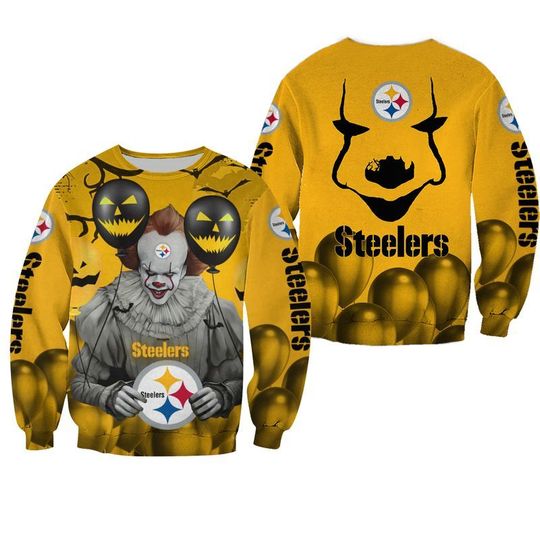 Pittsburgh ste pennywise the dancing clown it halloween 3d all over print hoodie 3 Pittsburgh ste pennywise the dancing clown it halloween 3d all over print hoodie2