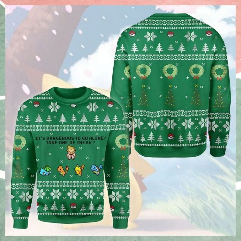 Pokemon Starter Pack Its dangerous to go alone Ugly sweater 1