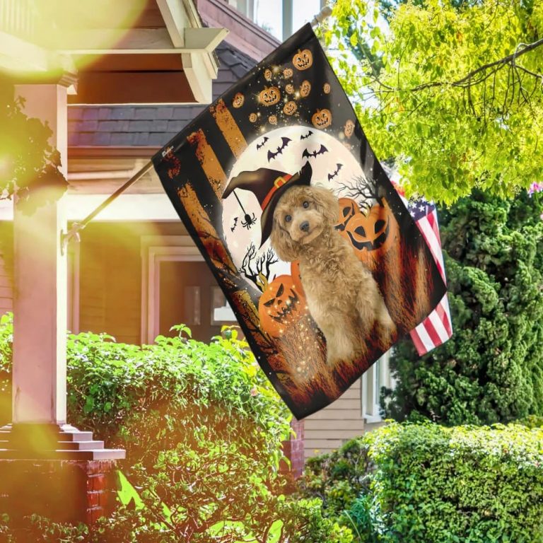 Poodle Halloween Pumpkin Flag2 Poodle Halloween Pumpkin Flag2