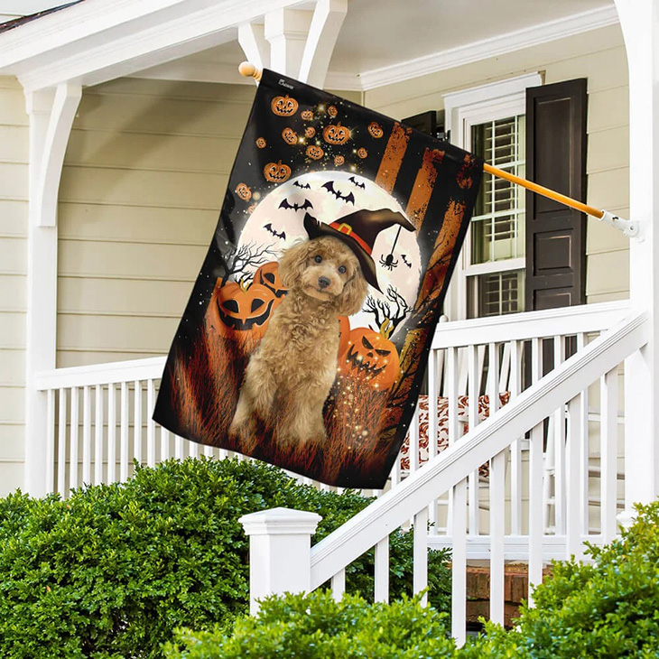 Poodle Halloween Pumpkin Flag 5 Poodle Halloween Pumpkin Flag3