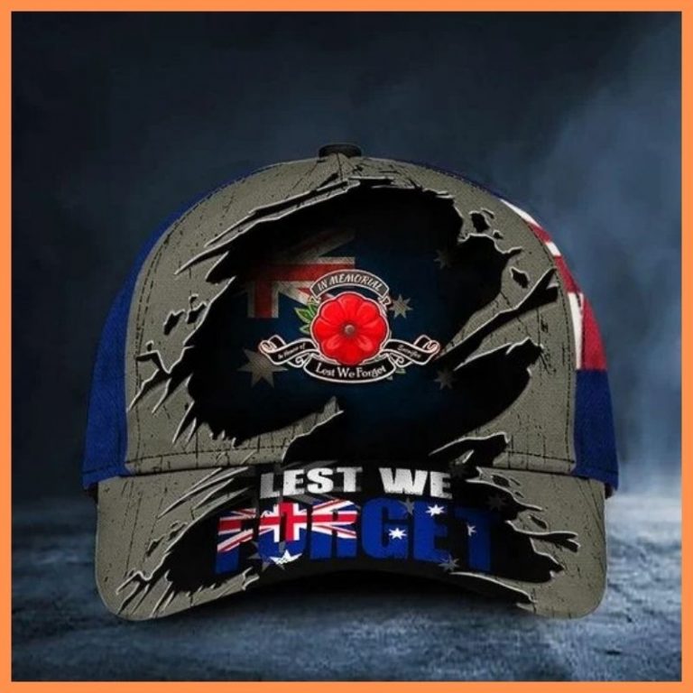Poppy Australian Flag Lest We Forget cap hat 2