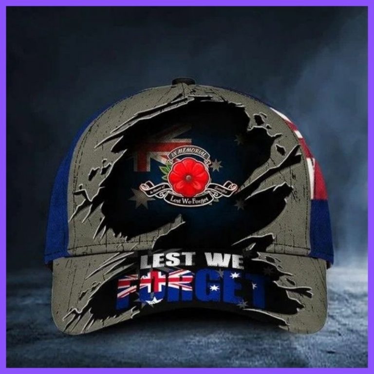 Poppy Australian Flag Lest We Forget cap hat 3