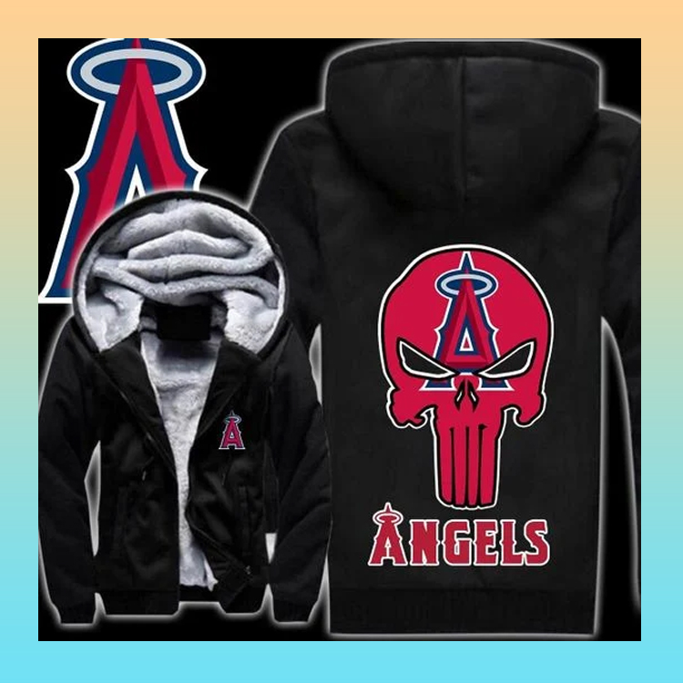 Punisher Skull Los Angeles Angels 3d fleece Hoodie 3 Punisher Skull Los Angeles Angels 3d fleece Hoodie2