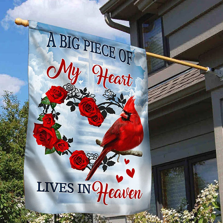 Rose A Big Piece Of My Heart Lives In Heaven Flag2