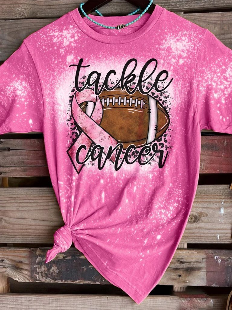 Rugby Tackle Cancer bleach T shirt