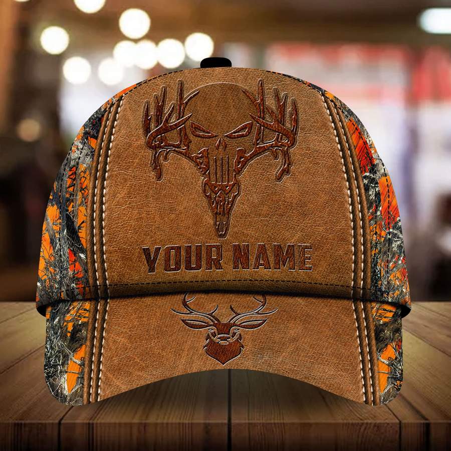Skull Deer hunting Pattern custom personalized name cap 2 Skull Deer hunting custom personalized name cap 1