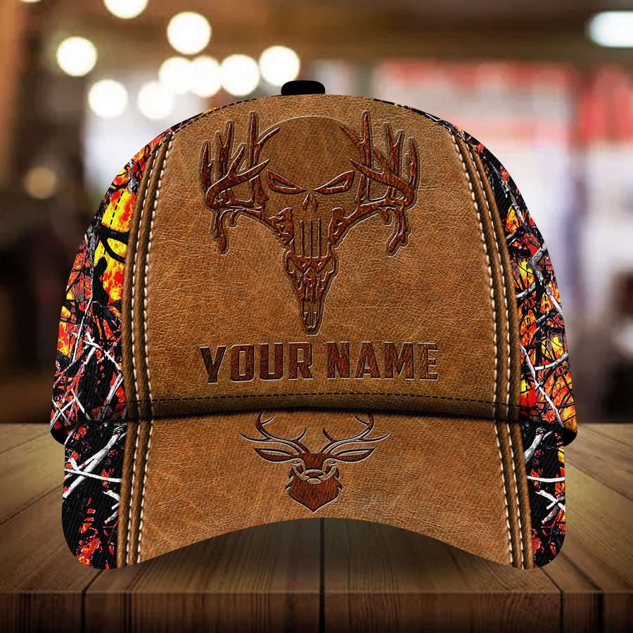 Skull Deer hunting Pattern custom personalized name cap 7 Skull Deer hunting custom personalized name cap 6