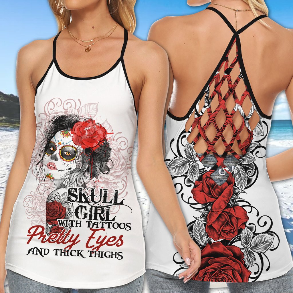 Skull girl with Tattoos pretty eyes and thick thighs 3d shirt hoodie 9 Skull girl with Tattoos pretty eyes and thick thighs 3d shirt hoodie 8