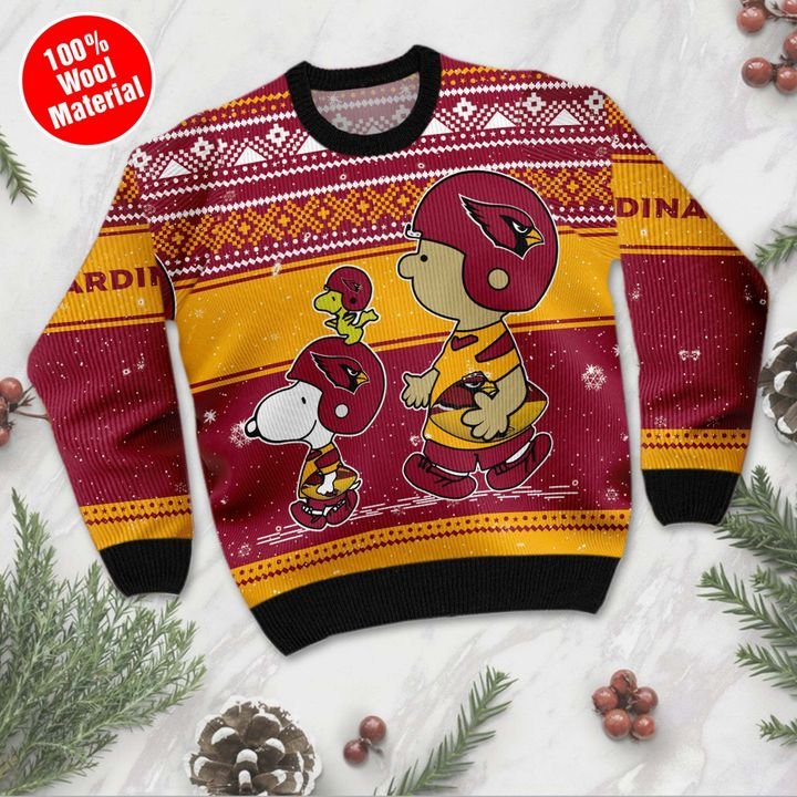 Snoopy and Charlie Brown Arizona Cardinals Sweater 4 Snoopy and Charlie Brown Arizona Cardinals Sweater 2
