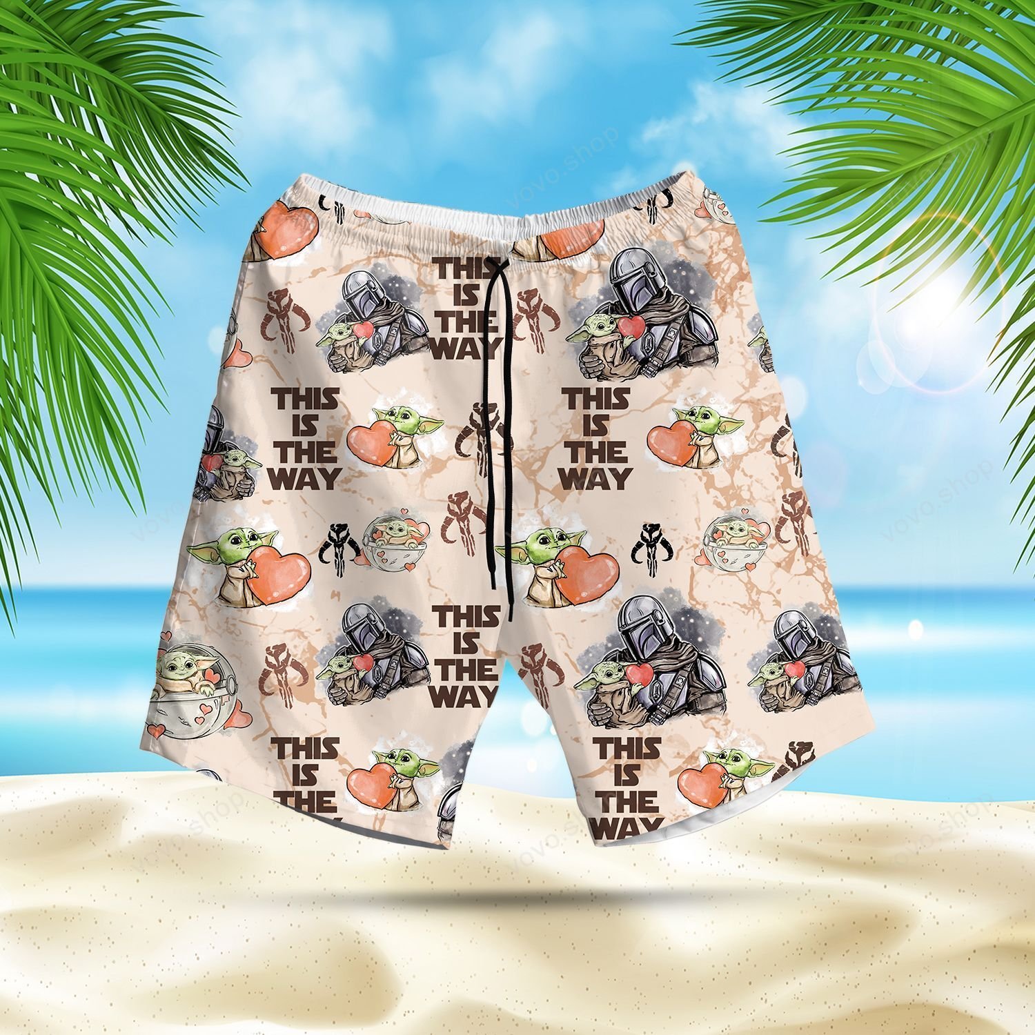 Star Wars Baby Yoda Darth Vader this is the way Hawaiian shirt, short 3 Star Wars Baby Yoda Darth Vader this is the way Hawaiian shirt short 2