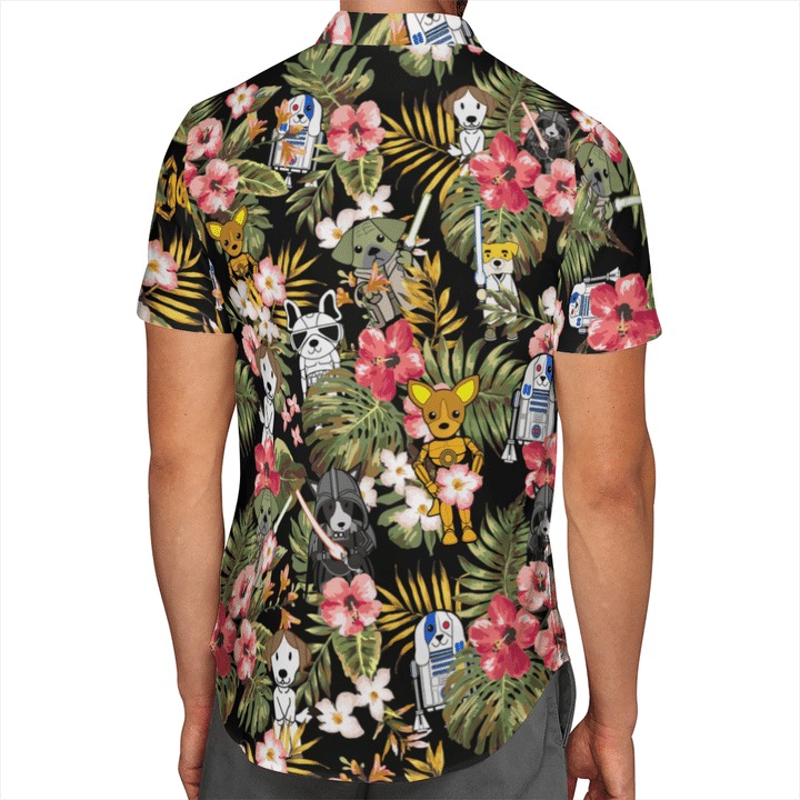 Star wars dog tropical plant hawaiian shirt and short 6 Star wars dog tropical plant hawaiian shirt and short 5