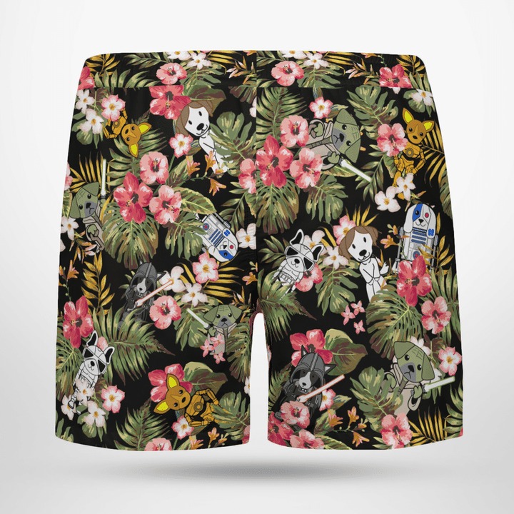 Star wars dog tropical plant hawaiian shirt and short 8 Star wars dog tropical plant hawaiian shirt and short 7