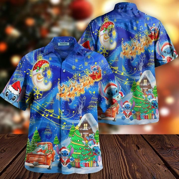 Stitch In Amazing Christmas Hawaiian Shirt2