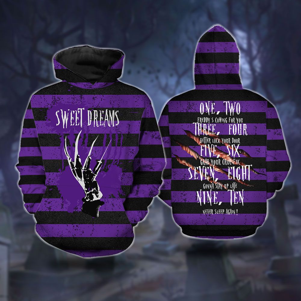Sweet dreams one two Freddy is coming 3d shirt hoodie sweatshirt 2