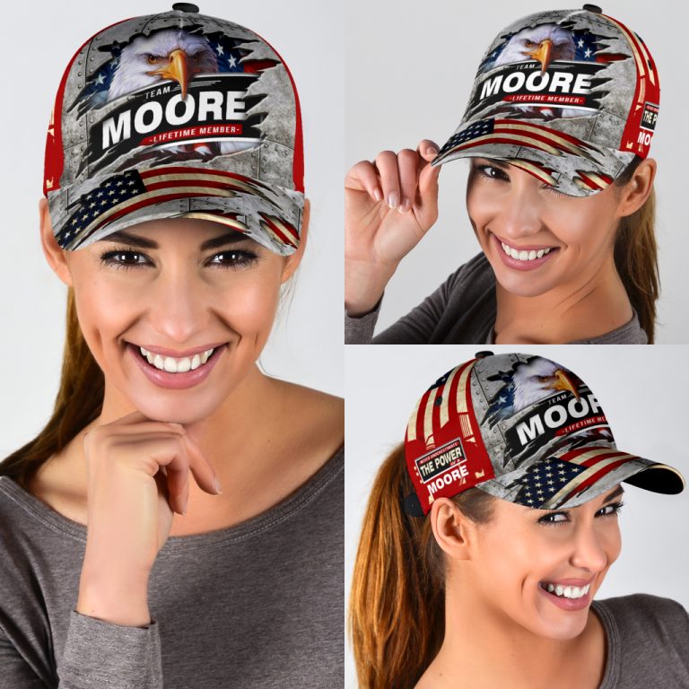 Team Moore lifetime member Eagle American flag cap 4
