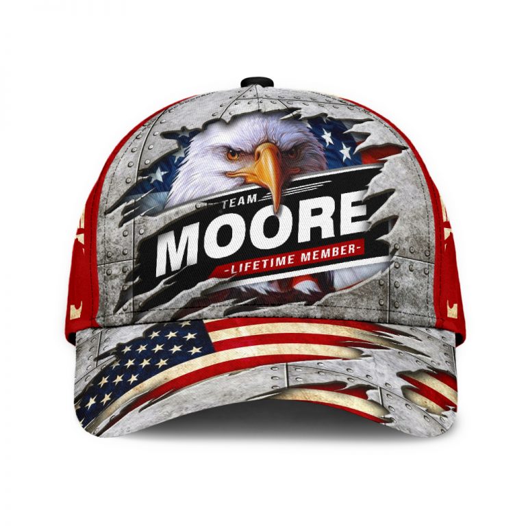 Team Moore lifetime member Eagle American flag cap
