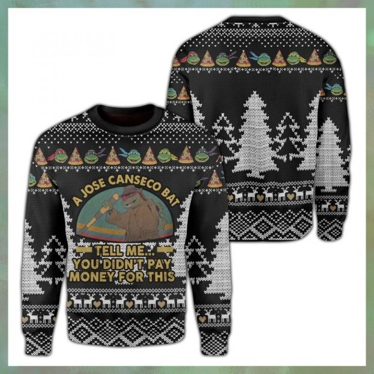 Teenage Mutant Ninja Turtles a jose canseco bat tell me you didn't pay money for this ugly sweater 2 Teenage Mutant Ninja Turtles a jose canseco bat tell me you didnt pay money for this ugly sweater 2