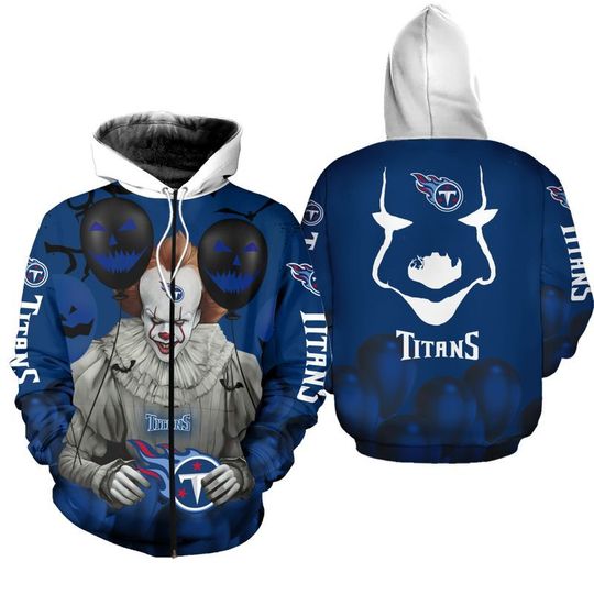 Tennessee titans pennywise the dancing clown it halloween 3d all over print hoodie 3 Tennessee titans pennywise the dancing clown it halloween 3d all over print hoodie1