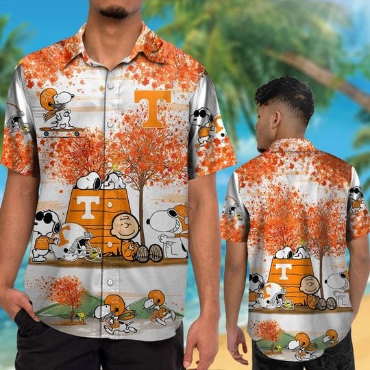 Tennessee volunteers Snoopy autumn hawaiian shirt and short