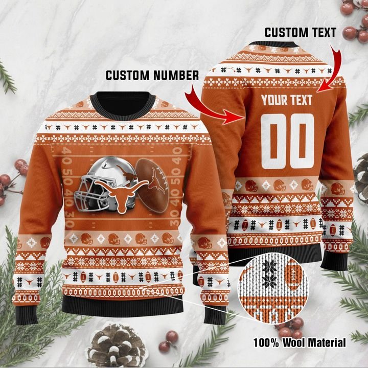 Texas Longhorns Custom Ugly Christmas Sweater 1