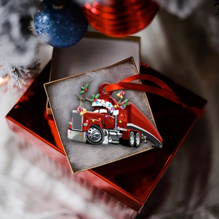 Trucker Christmas Light Shape Ornament 2