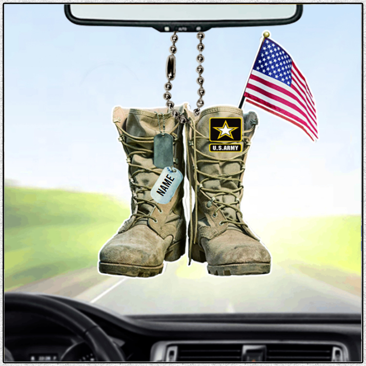 U.S.Army Military Boots Custom Personalized Car Ornament 5 U.S.Army Military Boots Personalized Car Ornament3