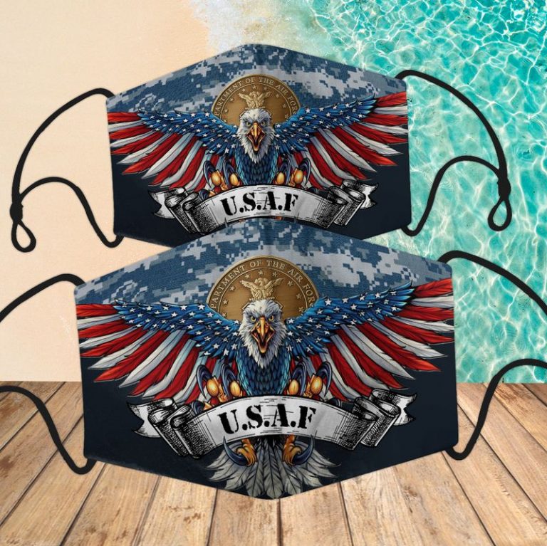 US Air Force Eagle American flag face mask