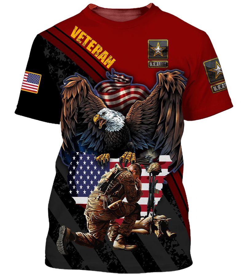 US Army Veteran Eagle American flag 3d shirt hoodie 4 US Army Veteran Eagle American flag 3d shirt hoodie 3