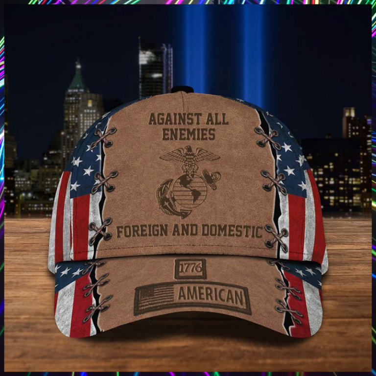 US Marine Corps Against All Enemies Foreign and Domestic 1776 American cap 2