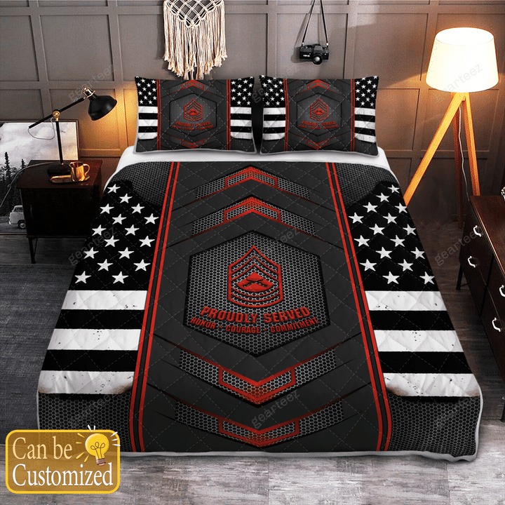 US Marines Veteran proudly served quilt bedding set 6 US Marines Veteran proudly served quilt bedding set 4