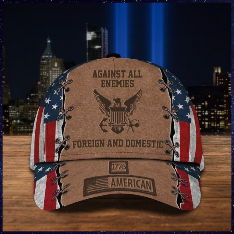 US Navy Against All Enemies Foreign and Domestic 1776 American cap 1 US Navy Against All Enemies Foreign and Domestic 1776 American cap 1
