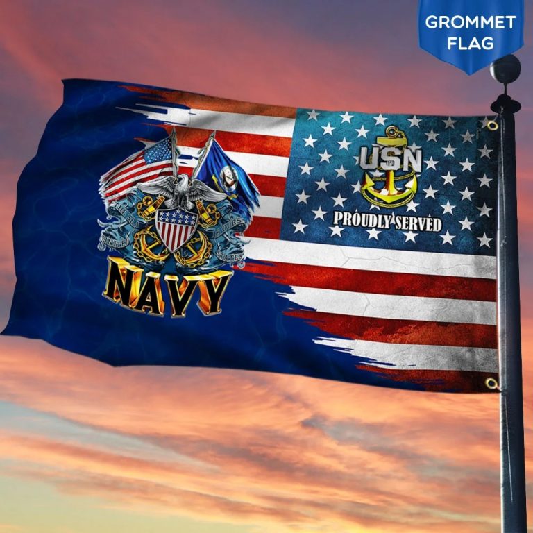 US Navy Proudly Served American Flag 1