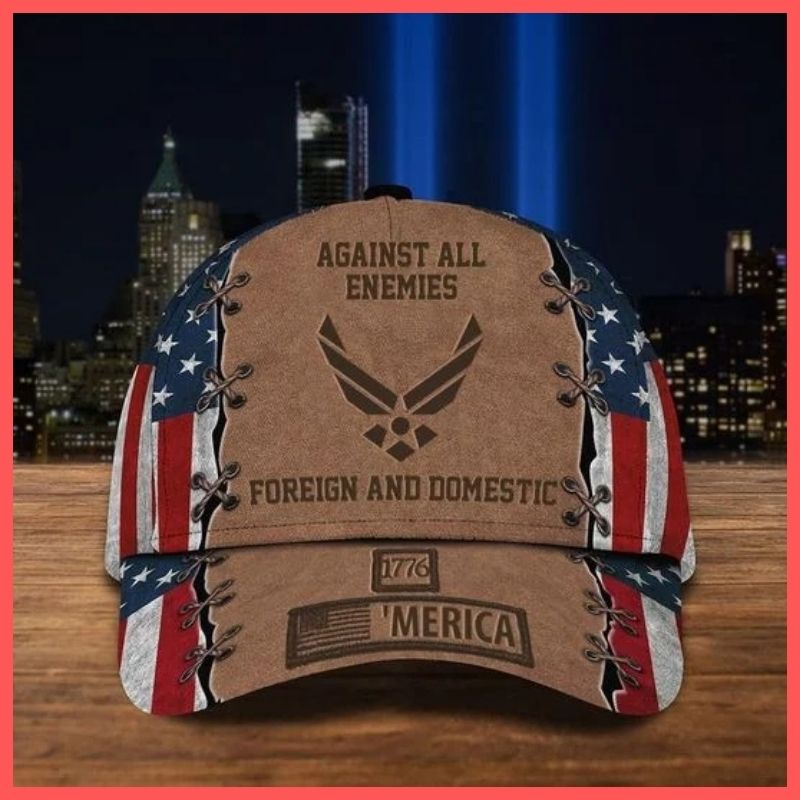 US air force against all enemies foreign and domestic 1776 cap hat 4 US air force against all enemies foreign and domestic 1776 cap hat 3