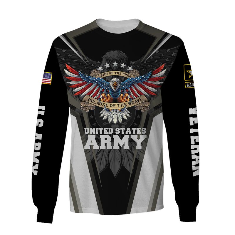 US army veteran eagle Land of the Free Because of the Brave shirt hoodie 4 US army veteran eagle Land of the Free Because of the Brave shirt hoodie 3