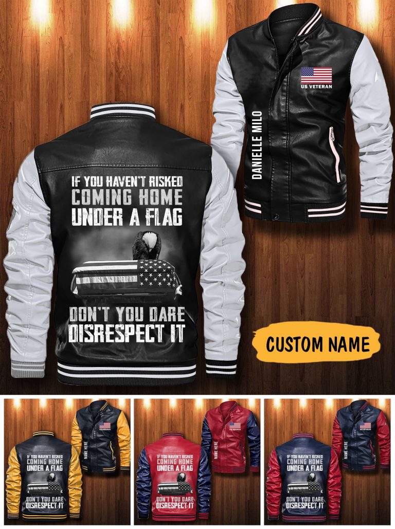 US veteran custom personalized Leather Bomber Jacket 5
