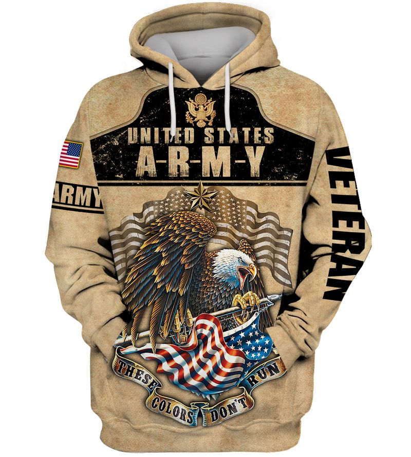 United States Army These Color Dont Run Eagle 3d shirt hoodie 2