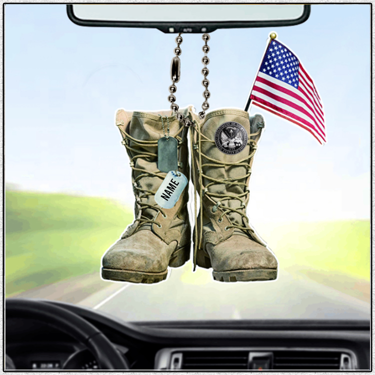 United States Department Of War Military Boots Personalized Car Ornament3