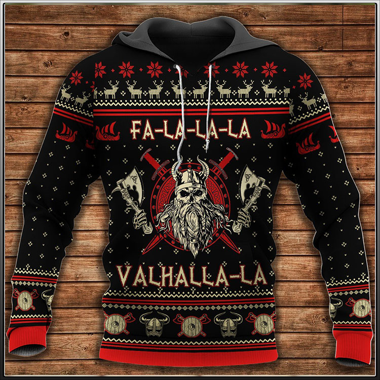 Viking Valhalla la Black and Red 3D Hoodie 4 Viking Valhalla La 3D Hoodie2