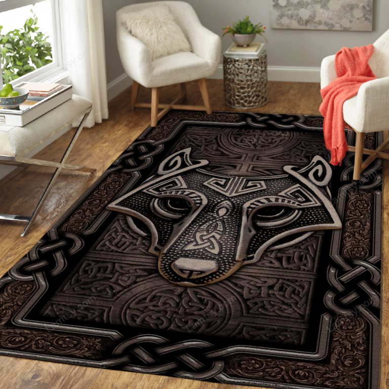 Viking Wolf Rune Rug Viking Wolf Rune Rug