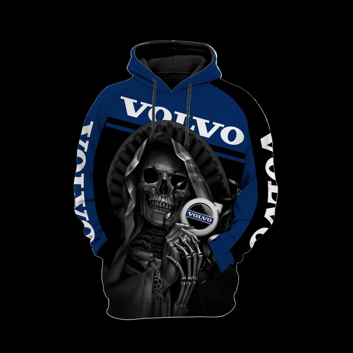 Volvo skull 3d all over print hoodie 3 Volvo skull 3d all over print hoodie 2