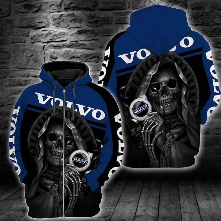 Volvo skull 3d all over print hoodie 4 Volvo skull 3d all over print hoodie 4