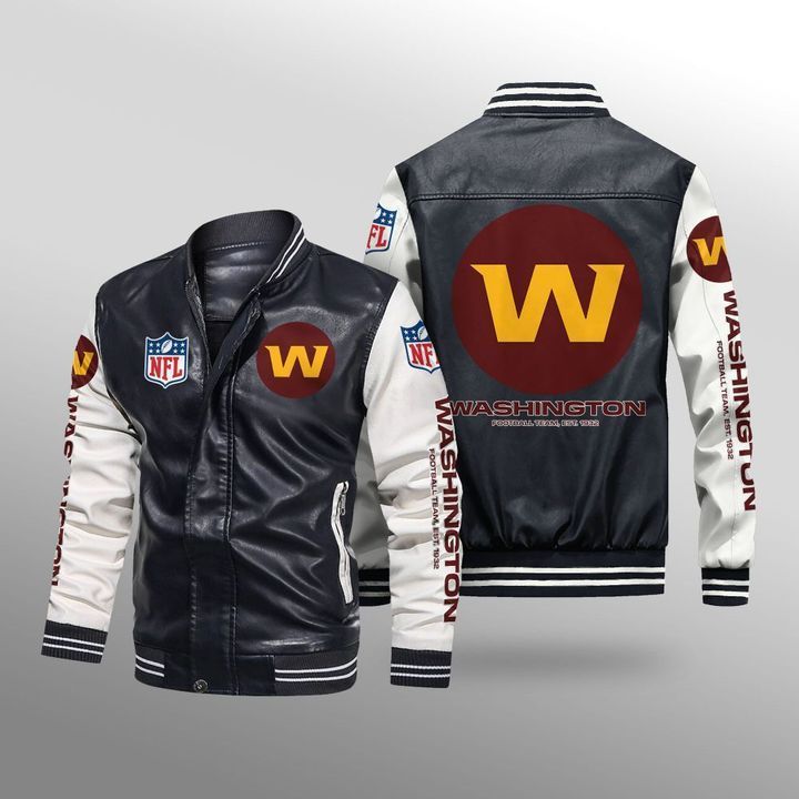 Washington Football Team Leather Bomber Jacket 1