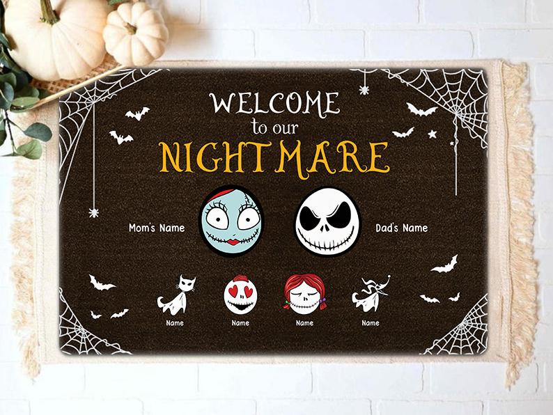 Welcome To Our Nightmare Custom Name Doormat1